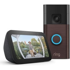 Ring Battery Video Doorbell | Venēcijas bronzas krāsā, darbojas ar Alexa + Echo Show 5 | Charcoal - Smart Home Starter Kit