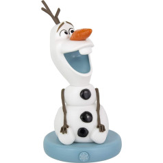 Disney Frozen II Olaf LED lampa, melna / balta, apdrukāta, izgatavota no plastmasas, ar LED funkciju