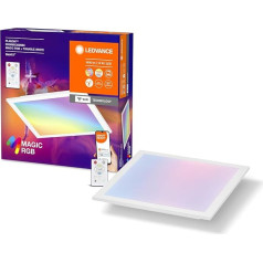 LEDVANCE Smart + WiFi Planon Magic LED paneļu gaisma, balta, 18 W, 1600 lm, baltās gaismas funkcija, regulējama, dinamisks Magic RGB gaismas efekts, ilgs kalpošanas laiks, kontrolējama ar lietotni, viegla montāža, 2700-6500 K