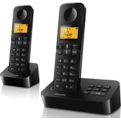 Philips Landline Phone D2652B/01 Dual - домашний телефон с автоответчиком - дисплей 1'6 дюйма - телефонная книга - распознавание номеров - короткие номера - чер