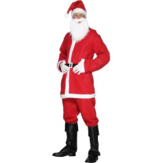 Smiffys, Men's Santa Claus Costume, Jacket, Trousers, Beard, Hat and Belt, 20841