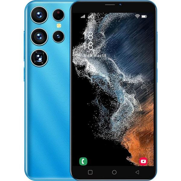 Mobilais tālrunis bez līguma, 5,0 collu lēts mobilais tālrunis, 16 GB ROM (mērogojama līdz 128 GB), Dual SIM Dual Standby (SnHey-S22Ultra-Light Blue)