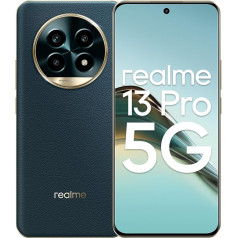 realme 13 pro 5G viedtālrunis 8 + 256 GB, Sony LYT-600 OIS kamera, AI Ultra Clarity, Snapdragon 7s Gen 2 mikroshēma, 120 Hz izliekts Vision displejs, 45 W SuperVOOC 5200 mAh cietā baterija, ES versija, zaļš