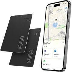 VINGNUT Slim Wallet Tracker Card, Rechargeable Wallet Tracker, IP67 Waterproof, Compatible with Apple Find My (iOS Only), for Wallets, Phone, Passports, Luggage Tracker (Pack of 2)