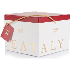 Eataly Klassische Panettone Hefe 1 kg - Weihnachtssüßigkeit mit Rosinen und kandierter Orange - Elegante Geschenkbox mit Signatur Eataly