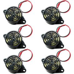 mxuteuk Pack of 6 DC 3-24 V Wired Electronic Buzzer Alarm Sound Speaker Beep Continuous Tone