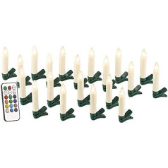 Lunartec LED Christmas Tree Candles: Set of 20 LED Christmas Tree Candles with IR Remote Control, Timer, White (LED Candles Christmas Tree, Electric Candles Christmas Tree, Wireless Lamps)