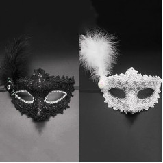 Siganorpy Halloween mežģīņu maska Maskarāde Venēcijas maska Mežģīņu acu maska Half Face Maskarāde maska karnevāla balle kleita pusei Halloween, Maskarāde, kostīmu pusei