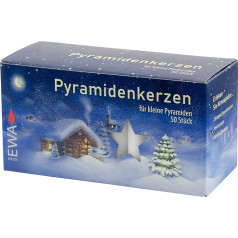 Pack of 16 Small Pyramid Candles, White, Approx. 14 x 74 mm (16 x 50 Pieces), Christmas Candles, Advent Candles, Christmas Tree Candles, Tree Candles, Candles