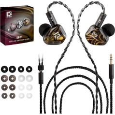 KBEAR KB01 In-Ear monitori, HIFI berilija membrānas dinamiskais draiveris ausīs austiņas Kbear Inears Wired Earbuds High-End iem austiņas mūziķiem dziedātājiem ar skaidru skaņu OFC kabelis / rezīna dobums