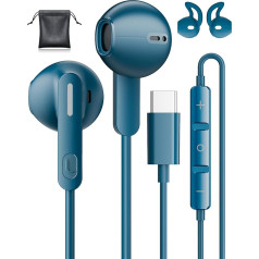 USB C austiņas ar kabeli Samsung Galaxy S24 S23 S22 Ultra S21 A55 A53 A33 A33 A54 5G, HiFi In-Ear USB C austiņas ar mikrofonu USB C austiņas iPhone 16 15 Pro Max Pixel 8 7a Xiaomi 14 iPad