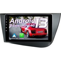 Radioaparāts Seat Leon MK2 Carplay Bluetooth Android 13, Stereo priekš Seat Leon MK2 2005-2012, 8-core 64 Go ROM 4 Go Car 9 collas/4G/NAVI/GPS/WiFi/BT/Radio/Tpms/FM/USB/Mic/LTE