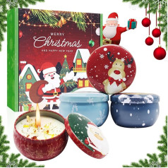 Scented Candles Christmas Gift Set, 4-Piece Scented Candles Gift Set, Christmas Aromatherapy Candles, Natural Soy Wax Aromatherapy Candle for Bedroom, Birthday, Christmas