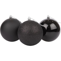 10cm / 6gab Ziemassvētku Baubles Shatterproof Black Ziemassvētku eglīšu rotājumi Ball Ornaments Baubles Ziemassvētku rotājumi Svētku rotājumi Dekorācijas Shiny Matte Glitter