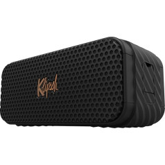 Klipsch, Nashville portatīvais Bluetooth skaļrunis, IP67 standarts, ūdens un putekļu izturīgs, 24 stundu akumulatora darbības laiks, Bluetooth 5.3, regulējams un noņemams siksniņš, melns