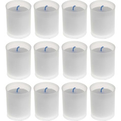 AROMATIS - 12 x White Candles 6.5 x 4.7 (Diameter) cm (2.56 x 1.85 Inches) - Votive Candle Odourless - Liturgical Candle Wishes - Burning Time 24 Hours