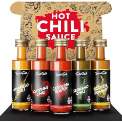 TIMBER TASTE® BBQ Sauce Geschenkset [5 x 40 ml] | Exotic BBQ Sauce Set | Leckere Soßen Geschenkbox | Geschenke für Männer & Frauen | Gewürzgläser Geschenkset Geburtstag | Mitbringsel als Gastgeschenk