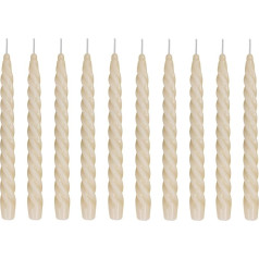 Ebersbacher Kerzenfabrik GmbH Renaissance Taper Candles Twisted Champagne Iepakojumā 10 gab Izmērs Aptuveni 22 x 250 mm Atsevišķi folijā