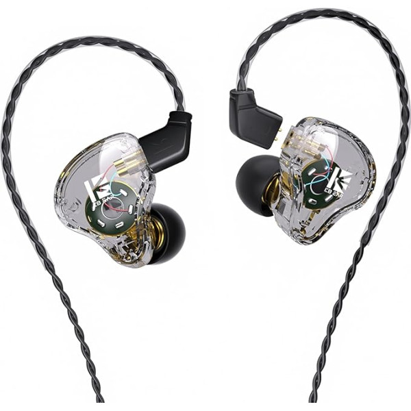 KBEAR KS1 vadu austiņas, austiņas, In-Ear Monitor, Superbass, kristāldzidra skaņa, IEM austiņas, augstas izšķirtspējas ausu monitori ar trokšņu slāpēšanu, austiņas dziedātājiem, mūziķiem