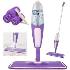 SEVENMAX Floor Mop with Spray Function - Spray Floor Mop Spray Mop for Floor Cleaning with 550 ml Refillable Bottle and 3 Washable Pads, for Laminate, Wood, Ceramic, Tiles, Floor