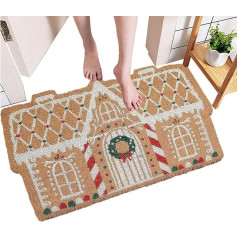 Xijobido Durvju paklājiņš Ziemassvētku rotājums | 60 x 40 cm Ziemassvētku durvju paklājiņš | Ziemassvētku apsveikuma paklājiņš | Neslīdošs āra paklājs mājai, virtuvei, vannas istabai