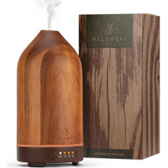 WALDWERK difuzors (100 ml), izgatavots no eleganta akācijas koka - aromātiskais difuzors patīkamam iekštelpu klimatam - ēterisko eļļu difuzors - smaržīgo eļļu difuzors - eļļas lampa aromterapijai - mitrinātājs