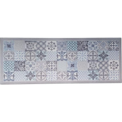 OKu-Tex Paklājs, ieejas paklājs, krāsains mozaīkas raksts, mozaīkas zils, 45 x 75 cm