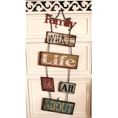 Virtuves metāla karājas zīme Shabby Chic Ģimene - par ko ir visa dzīve