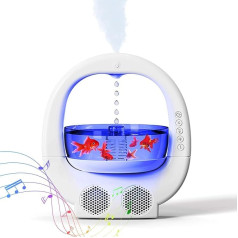 Увлажнитель для спальни, антигравитационный увлажнитель с аквариумом, увлажнитель с ночной подсветкой 7 цветов и Bluetooth-динамиком, автомати