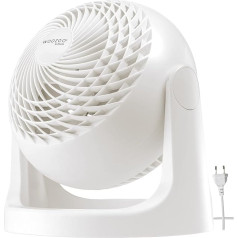 Woozoo ® by Ohyama, jaudīgs, kluss ventilators / galda ventilators, 31 W, patentēts 3D propellers, 360° rotācija, 3 ātrumi, 23 m² platībai - Woozoo PCF-HE18 - Balts