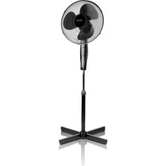 MPM MWP-19C svārstveida grīdas ventilators, 42 cm, regulējams augstums, 7,5 stundu taimeris, 3 ātrumi, tālvadības pults, melns, 50 W