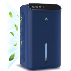 AG 340 Dehumidifier, Air Purifier, Dehumidifier, Carbon Filter, Large Water Tank 2.5 L Capacity, 750 ml/D Dehumidification, 10-35 m2 Range, Energy Efficient, Lighting 7 Colours