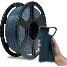 Flashforge PLA elastīgs 3D printeru filaments, 3D drukāšanas filaments, 1 kg spole, izmēru precizitāte +/- 0,02 mm, videi draudzīgs, bez dūmiem un smakām (pelēks, elastīgs PLA)