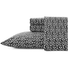 Marimekko - Queen Bedding, Cotton Percale Bedding Set, Crisp and Cool Home Decor (Pikkuinen Unikko Black, Queen)