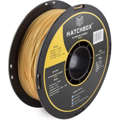 HATCHBOX 1,75 mm zelta PLA 3D printera filaments - 1 kg spole - izmēru precizitāte +/- 0,05 mm