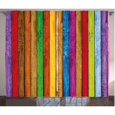 ABAKUHAUS Rainbow Rustic aizkars, gaismas koks, dzīvojamā istaba, universāls lentveida aizkars ar cilpām un āķīšiem, 280 x 225 cm, bēšs purpursarkans