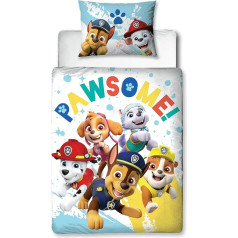 Character World Paw Patrol Official Splodge sega pārklājs atgriezeniska 2 puses Junior gultas piederumi ietver atbilstošu spilvendrānu Brands