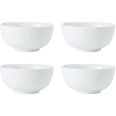 Mikasa Chalk 4 gabalu porcelāna trauku komplekts, balts, porcelāna zupas bļodas, baltu mazu bļodu komplekts, 14 cm - dāvanu kaste, piemērots lietošanai mikroviļņu krāsnī un trauku mazgājamā mašīnā