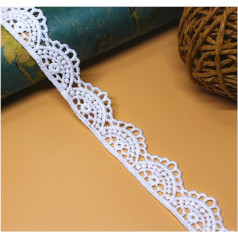 Yurosiay 15 jardi 2 cm mežģīņu robeža balta šūšanai Vintage izšūšanas ziedu mežģīnes apdares dekoratīvā lente mežģīnes apdares dekoratīvā lente mežģīnes auduma lentes kāzu DIY amatniecības šūšanas apdare 2#