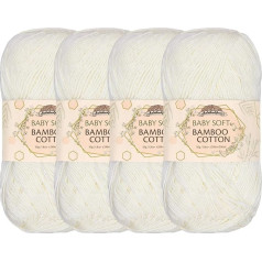 JubileeYarn Baby Soft Bambusa kokvilnas dzija - 50 g/dzija - Mandeļu piens - 4 bumbiņas