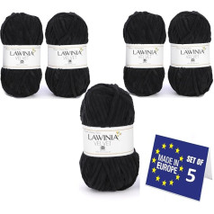 LAWINIA VELVET Premium Soft Thick Wool for Crocheting, Chenille Wool, 5 x 100 g - 65 m, Lint, Non-Fluffy Wool, Velvet Wool, Plush Wool, Cuddly Wool for Crocheting, Chenille Yarn, Bulky Yarn, Hobbii