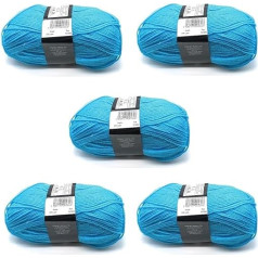 5 x 100 g bumbiņas Cygnet Blue Double Knitting Wool - Lupin