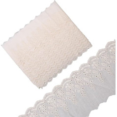 CHGCRAFT 8 metri baltas mazas caurumiņas mežģīnes mežģīnes mežģīnes kokvilnas mežģīnes mežģīnes rotājumi DIY apģērbu izšūšana