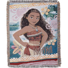 Disney's Moana Island Girl Woven Tapestry Blanket, 48 x 60 collas, daudzkrāsains
