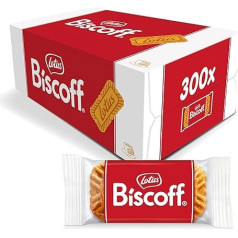 Lotus Biscoff | Oriģinālie karamelizētie cepumi | 300 atsevišķi iesaiņoti cepumi | Unikāls kraukšķīgs garša | Vegāns | Bez aromatizētājiem un krāsvielām | 1,875 kg