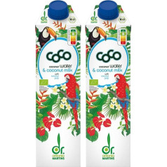 Dr. Antonio Martins organiskais kokosriekstu ūdens un kokosriekstu piens 1L (2 x 1000 ml)