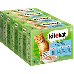 KITEKAT Porciju maisiņš Multipack Fish Box in Jelly 4 x 12 x 85 g Kaķu barība Mitrā barība