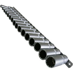 Garas 12-pusējas uzmavas uzgriežņu atslēgas ar vairākiem zobiem 8 - 24 mm hroma-vanādija tērauds 16 gab.