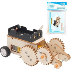 STEM Car Building Kit, Wooden 3D Gear Puzzles, Engineering Activity Kit, Science Project, STEM Educational Toys, Mechanical Car Kit, Hands-On Engineering Projects for Students, STEM Toys for Kids