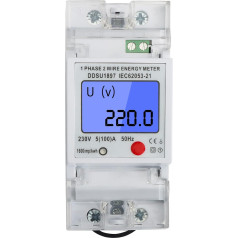 LCD digitālais elektrības skaitītājs, maiņstrāvas skaitītājs, DIN sliedes (bez WiFi)